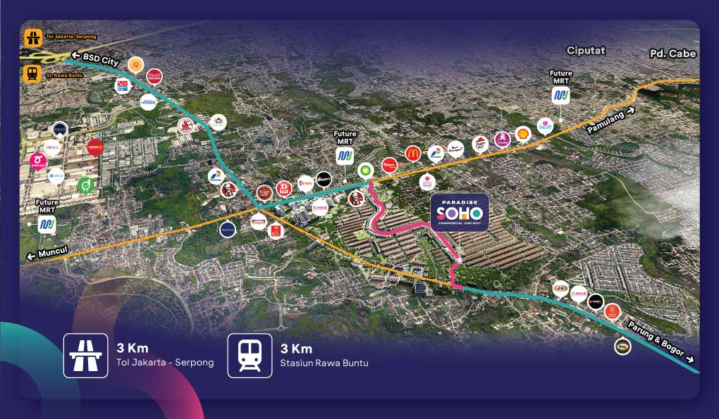 Peta Lokasi Paradise SOHO – Akses Dekat Tol dan KRL